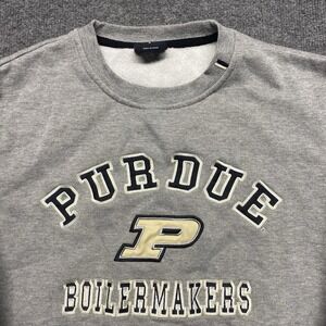 VTG Purdue Boilermakers Crewneck Sweatshirt Unisex Sz S Gray Embroidered